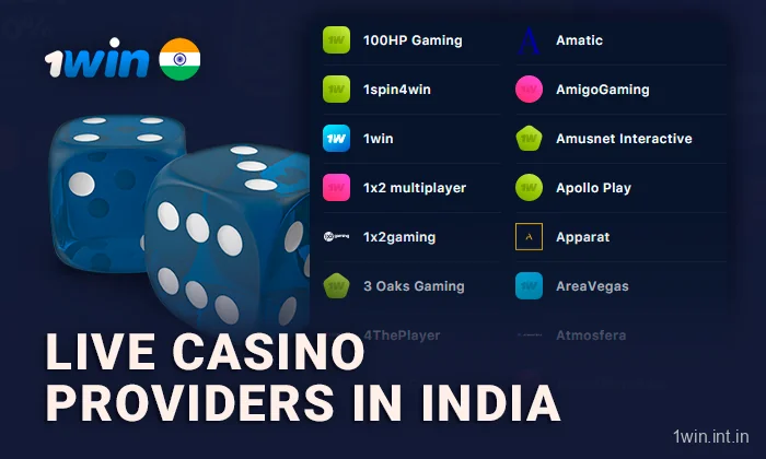 Live Casino Providers On The 1win Website
