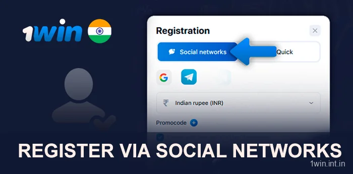 Social Media Registration 1win