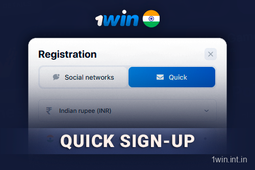Quick sign-up 1win In India