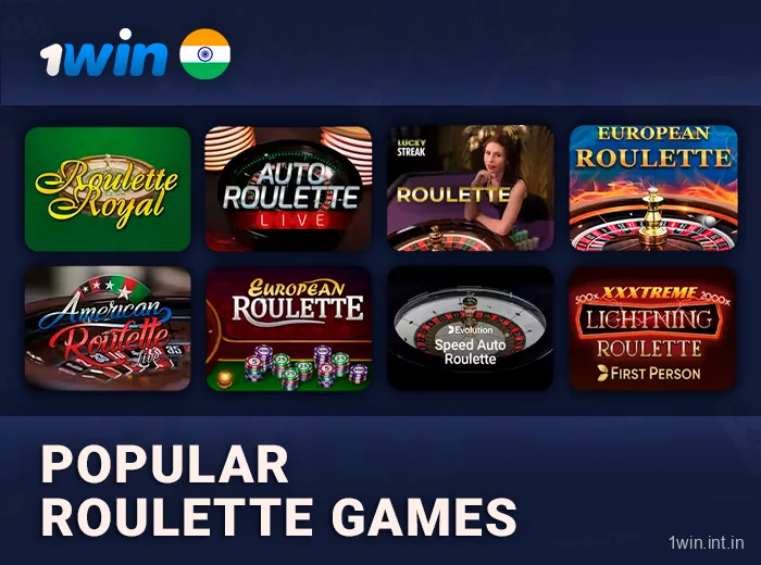 Popular Roulette Games at 1win in India