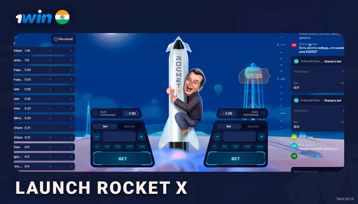 Launch Rocket X Crash Game - 1Win